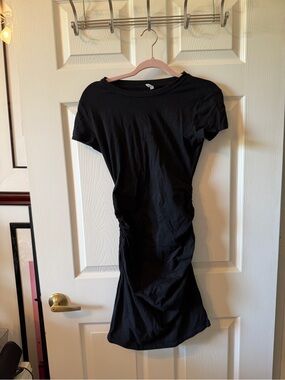 Women's Black Mini Dress - Casual Short Sleeve